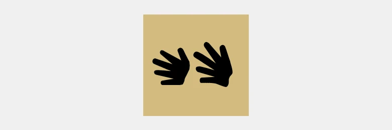 Ein Symbol mit zwei schematisierten Händen